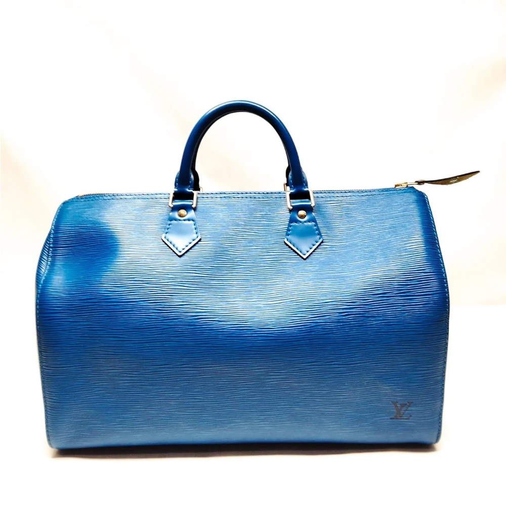 Louis Vuitton Epi 35 Speedy leather Blue Tote - Picture 1 of 13